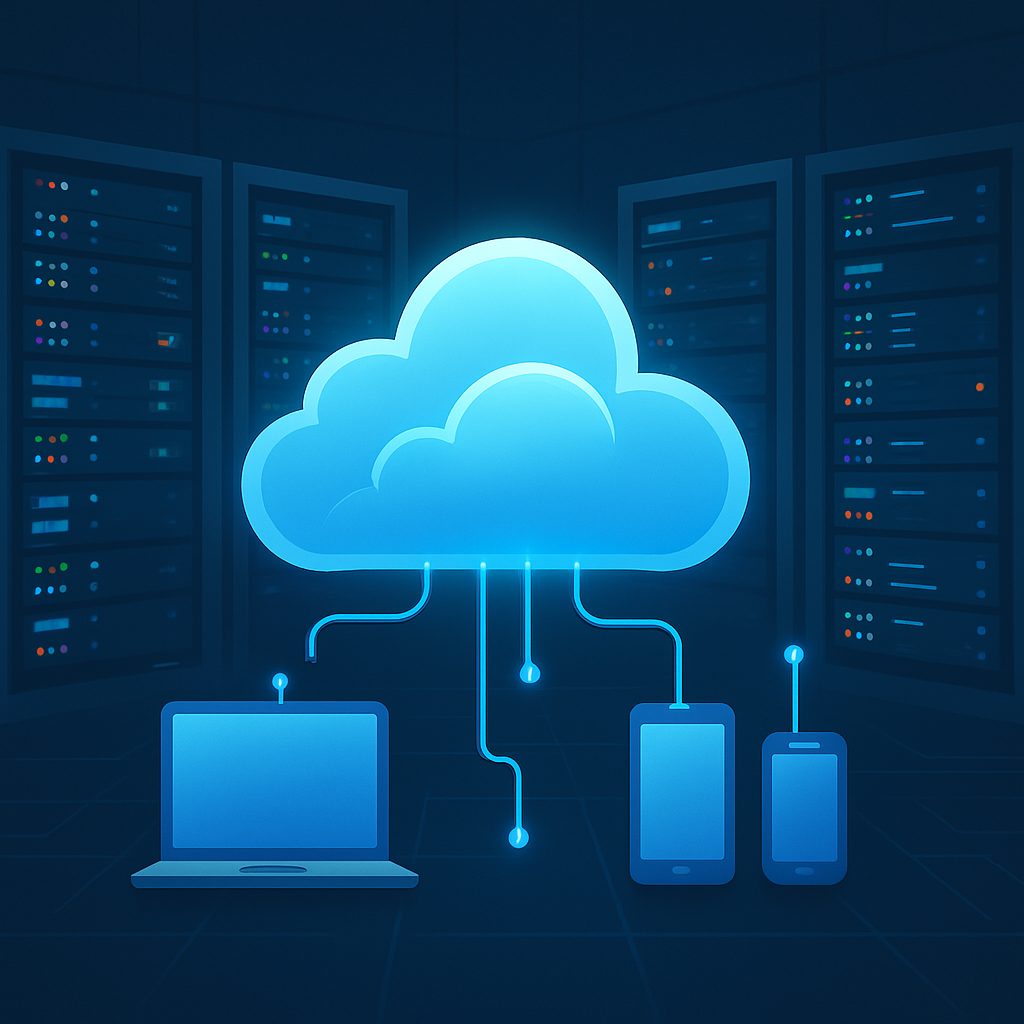 Abstract cloud technology illustration.